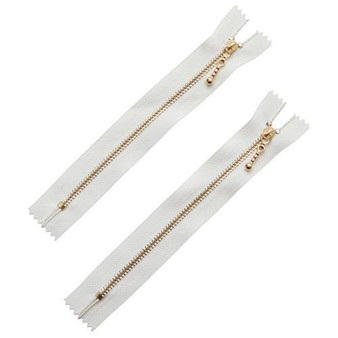 6" Macaroon Zipper White 2ct
