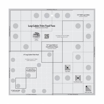 Creative Grids Quilt Ruler Log Cabin Trim Tool Two 6in & 12in Blocks CGRJAW2